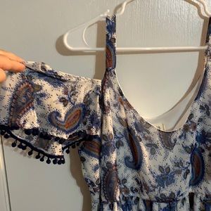 Blue and white sun dress